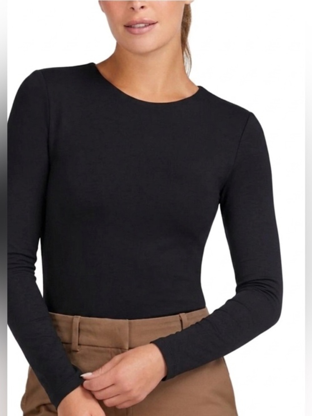 Women's Contour Long Sleeve Black Tee NWOT